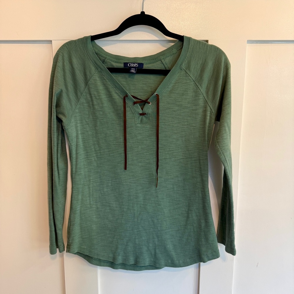 Chaps Green Long Sleeve Top